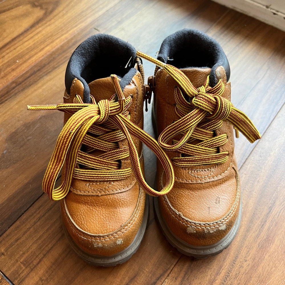 Kids Brown Leather Boots, timberland lugs lookalike